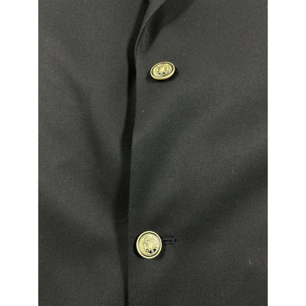 Haggar Men's Blazer 46L Black Two Button Multi Tasker Sport Coat Crested Button - Picture 6 of 9